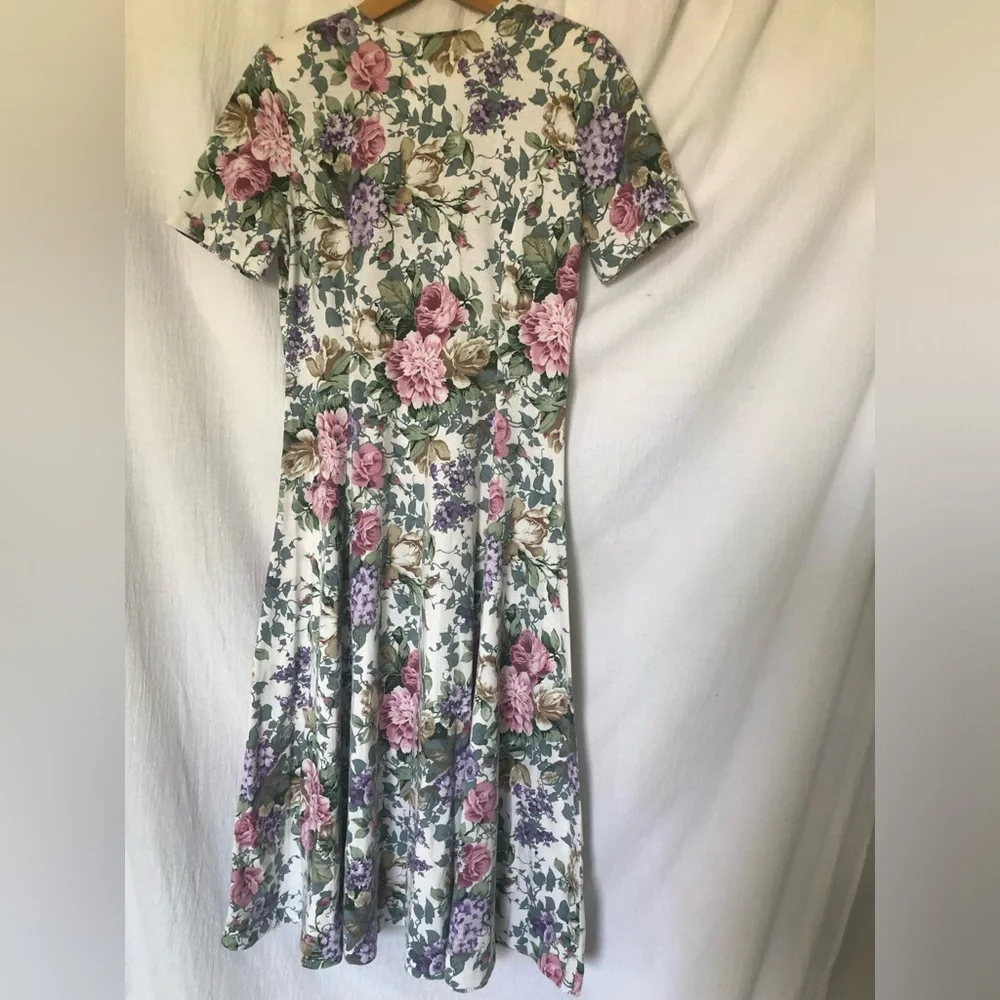 Vintage Petite Sophisticate Floral Dress - Picture 4 of 4